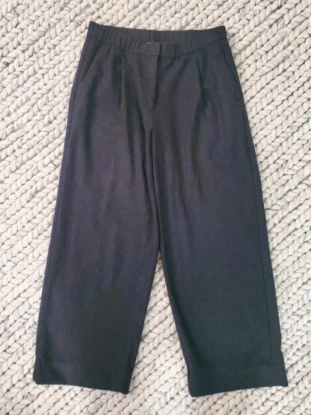 Pre-Loved Eileen Fisher Wool Easy Wide Leg Trouser size S